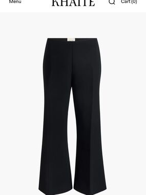 Khaite Black Crepe Wide-Leg Pants size 4